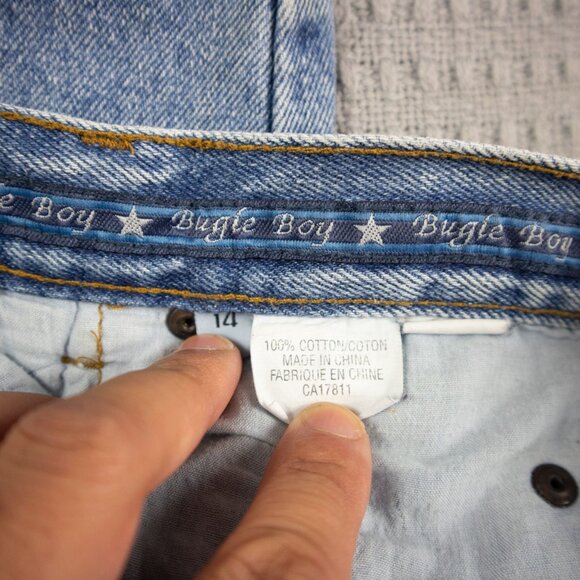 Bugle Boy Size 14 Carot Cut Y2K Denim Jeans - Picture 4 of 6